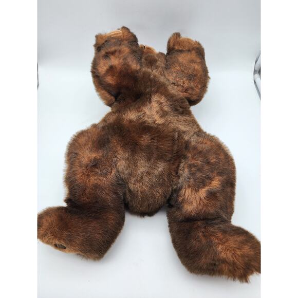 MJC International Teddy Bear Plush 20" Floppy Lays Flat Brown Sewn Paws Vtg 1988 - Picture 5 of 9